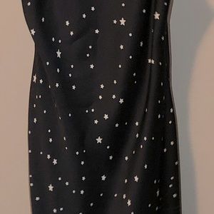 Black Satin Dress with Stars
